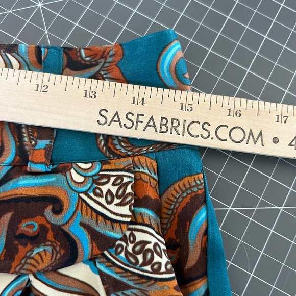 FARM Rio Teal & Brown Paisley Wide-Leg Palazzo Pants - Picture 11 of 12